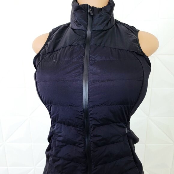 Lululemon Women's Black Down For It All Windproof Running Puffer Vest Size 6 - Picture 3 of 9